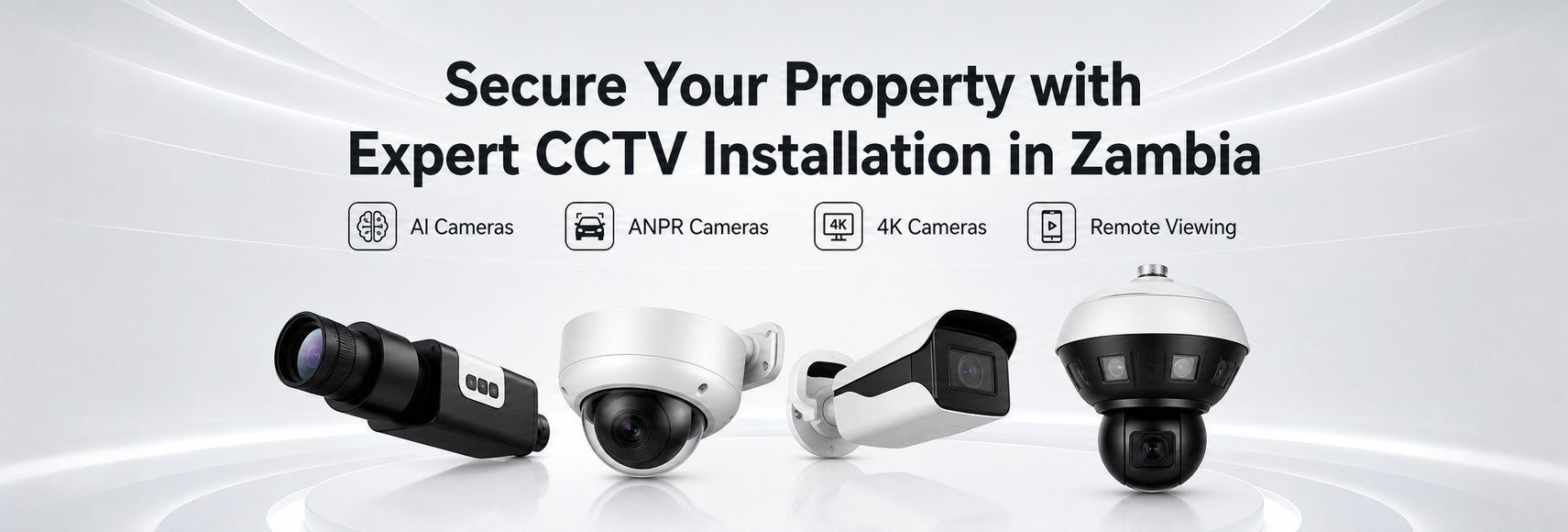 Secure your property with expert CCTV installation in Zambia, including AI cameras, ANPR cameras, 4K cameras and remote viewing
