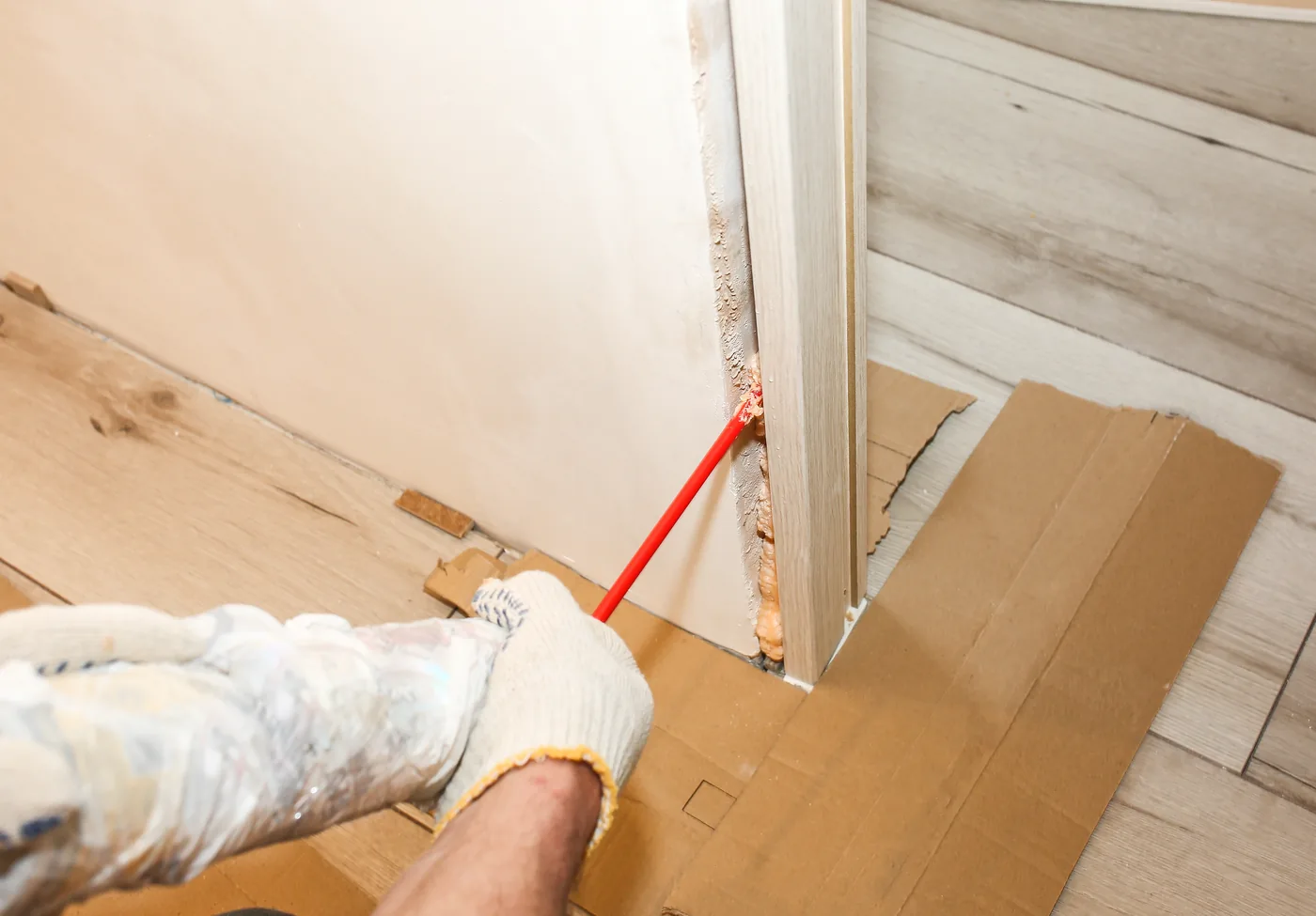 Door frame preparation and repair for commercial door hardware