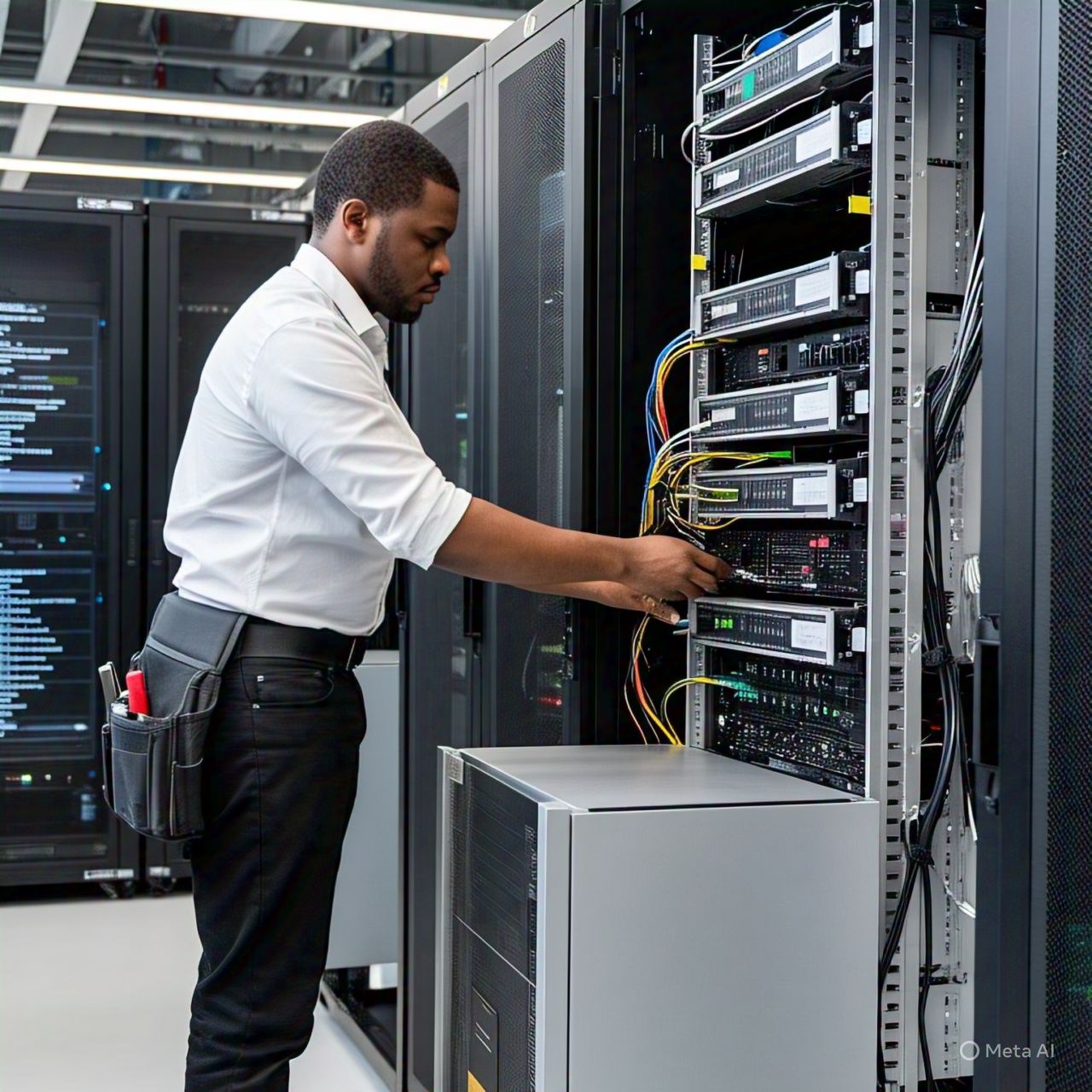 Server rack and structured cabling installation